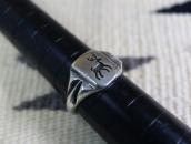 Vintage Hopi or Navajo Silver Overlay Elk Seal Ring  c.1950