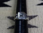 Vintage Hopi or Navajo Silver Overlay Elk Seal Ring  c.1950