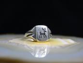 Vintage Hopi or Navajo Silver Overlay Elk Seal Ring  c.1950