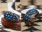 Vintage High Grade Lone Mt. Turquoise Cluster Cuff  c.1940～