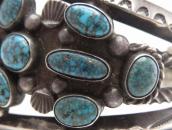 Vintage High Grade Lone Mt. Turquoise Cluster Cuff  c.1940～