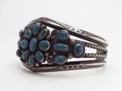 Vintage High Grade Lone Mt. Turquoise Cluster Cuff  c.1940～