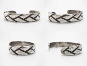 Antique Navajo Basket Stamped Heavy Ingot Silver Cuff c.1935