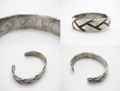 Antique Navajo Basket Stamped Heavy Ingot Silver Cuff c.1935
