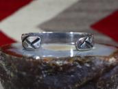 Antique Navajo Basket Stamped Heavy Ingot Silver Cuff c.1935