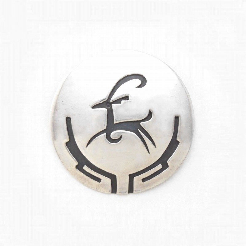 Vintage Hopi or Navajo Elk/Antelop Overlay Pin & Top  c.1950