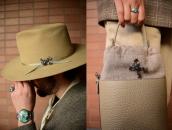 Vintage Navajo Structural Frog Pin w/Gem Turquoise  c.1950