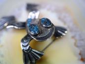 Vintage Navajo Structural Frog Pin w/Gem Turquoise  c.1950