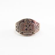 Antique Crossed Arrows Stamped Thunderbird Patch Ring c.1930