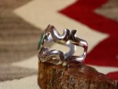 【NAVAJO GUILD】Vtg Casted Silver Wide Cuff w/Turquoise c.1950