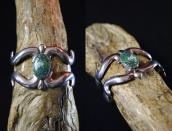 【NAVAJO GUILD】Vtg Casted Silver Wide Cuff w/Turquoise c.1950