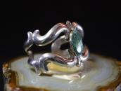 【NAVAJO GUILD】Vtg Casted Silver Wide Cuff w/Turquoise c.1950