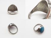 Vintage Navajo Gem #8 Turquoise Men's Silver Ring  c.1950～