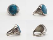 Vintage Navajo Gem #8 Turquoise Men's Silver Ring  c.1950～
