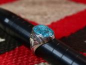 Vintage Navajo Gem #8 Turquoise Men's Silver Ring  c.1950～