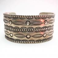 Al Somers Chisel Stamped Ingot Silver Wide Cuff Bracelet