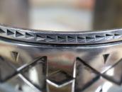 【NAVAJO GUILD】Vintage Stamped Silver Overlay Cuff c.1950～