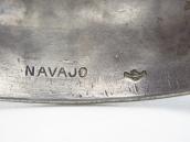 【NAVAJO GUILD】Vintage Stamped Silver Overlay Cuff c.1950～