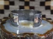 【NAVAJO GUILD】Vintage Stamped Silver Overlay Cuff c.1950～
