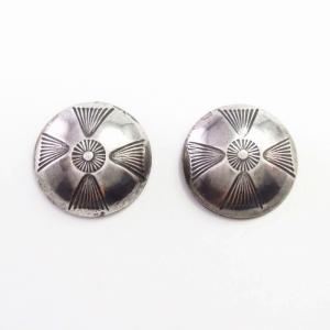 【Austin Wilson】 Vtg Stamped Concho Pierced Earrings  c.1940～