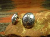 【Austin Wilson】 Vtg Stamped Concho Pierced Earrings  c.1940～