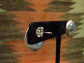 【Austin Wilson】 Vtg Stamped Concho Pierced Earrings  c.1940～