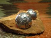 【Austin Wilson】 Vtg Stamped Concho Pierced Earrings  c.1940～