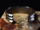 Vtg Navajo Cast Triple Triangle Cuff w/Gem Turquoise c.1950～