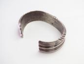 Vtg Navajo Cast Triple Triangle Cuff w/Gem Turquoise c.1950～