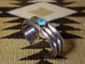 Vtg Navajo Cast Triple Triangle Cuff w/Gem Turquoise c.1950～
