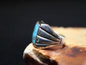 Vintage Navajo Casted Silver Ring w/Sq. Turquoise  c.1965～
