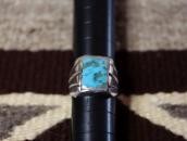Vintage Navajo Casted Silver Ring w/Sq. Turquoise  c.1965～