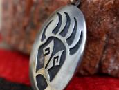 【Lawrence Saufkie】Hopi Bear Paw Overlay Top Necklace c.1980～