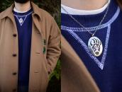 【Lawrence Saufkie】Hopi Bear Paw Overlay Top Necklace c.1980～