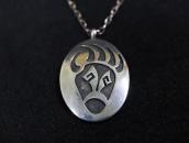 【Lawrence Saufkie】Hopi Bear Paw Overlay Top Necklace c.1980～