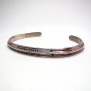 Antique Stamped Narrow Trianglewire Cuff Bracelet  c.1930