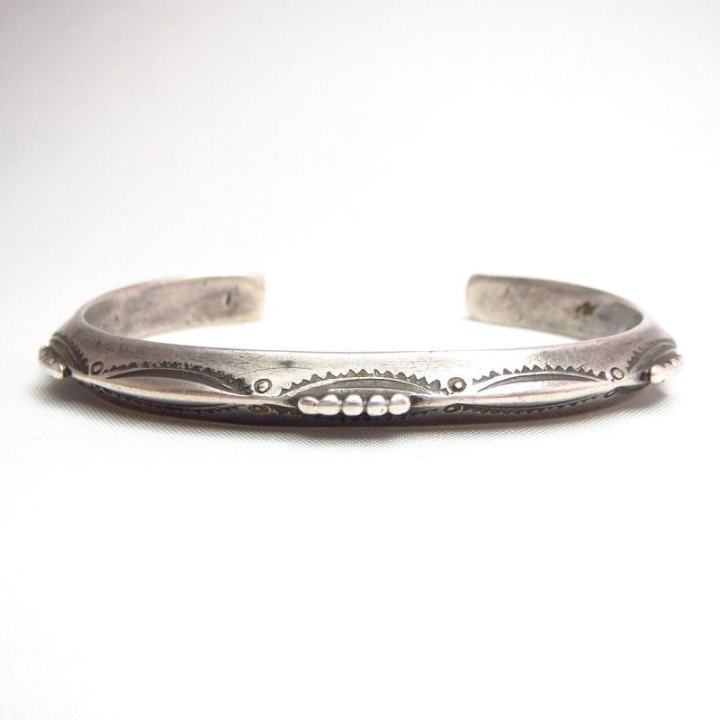 Antique Ingot Silver Trianglewire Cuff Bracelet  c.1930～