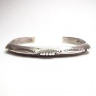 Antique Ingot Silver Trianglewire Cuff Bracelet  c.1930～