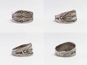 Antique Navajo Arrows Stamped Ingot Silver Ring  c.1920～