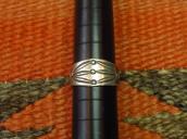 Antique Navajo Arrows Stamped Ingot Silver Ring  c.1920～