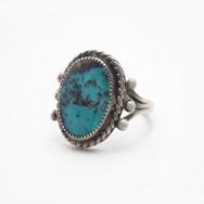 Atq Navajo Split Shank Ring w/Gem Quality Turquoise c.1930～