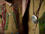 【Lawrence Saufkie】Hopi Bear Paws Overlay Pin & Top c.1970～