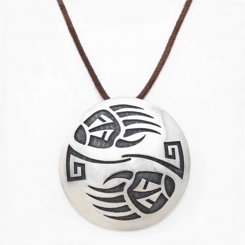 【Lawrence Saufkie】Hopi Bear Paws Overlay Pin & Top c.1970～