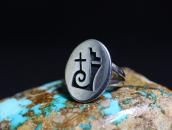 【Beauford Dawahoya】Hopi Silver Overlay Face Ring  c.1965～