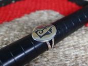 【Beauford Dawahoya】Hopi Silver Overlay Face Ring  c.1965～