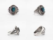 Vtg Navajo Cast Ring w/Replaced Bisbee Turquoise c.1950～