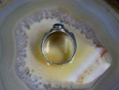 Vtg Navajo Cast Ring w/Replaced Bisbee Turquoise c.1950～