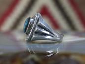 Vtg Navajo Cast Ring w/Replaced Bisbee Turquoise c.1950～