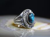 Vtg Navajo Cast Ring w/Replaced Bisbee Turquoise c.1950～