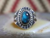 Vtg Navajo Cast Ring w/Replaced Bisbee Turquoise c.1950～